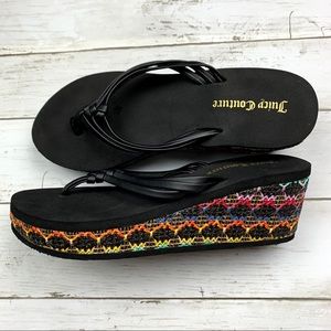 New Juicy Couture Wedge Flip Flop Sandal Size 7-8